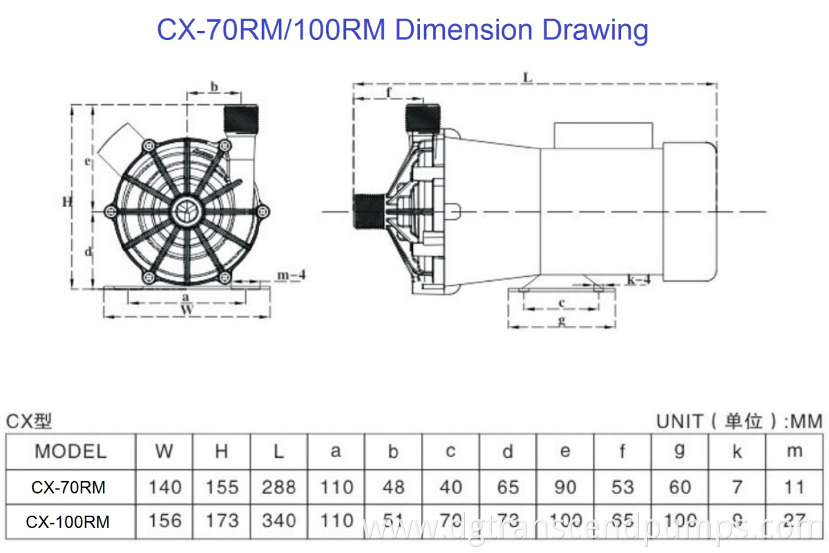 CX 70 100RN Dimension Drawing